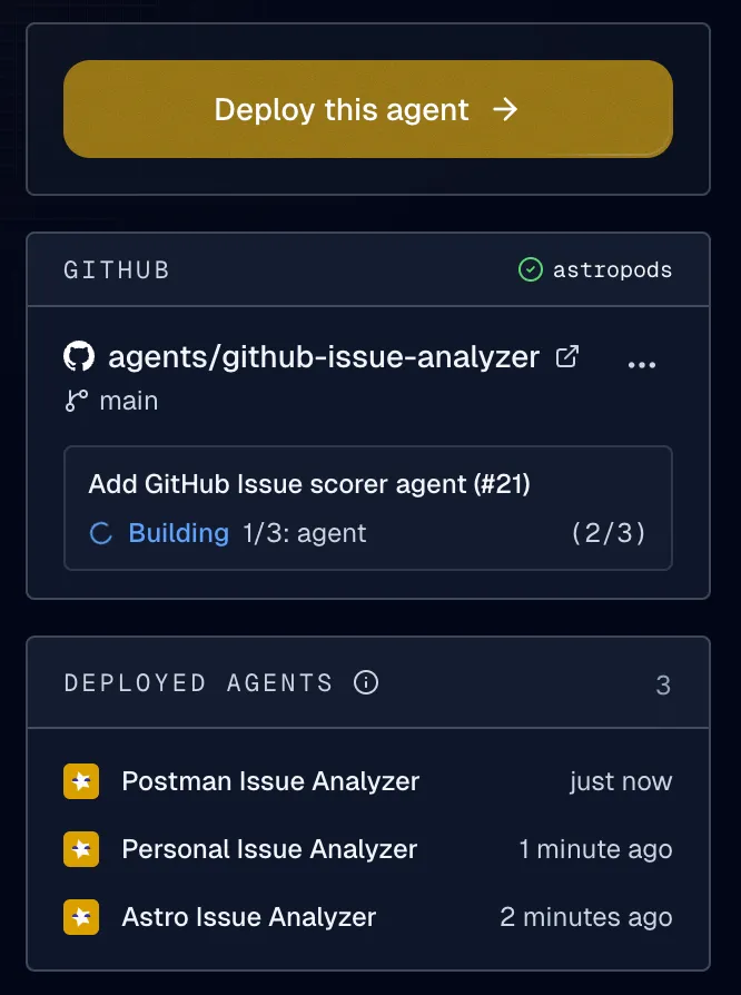 Deployed agents